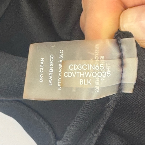 Calvin Klein Black Long Sleeve High Neck Shift Dress with Faux Tie at Neck Sz 4 - Picture 10 of 10